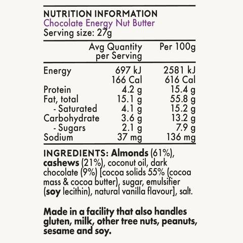 Energy Nut Butter | Chocolate