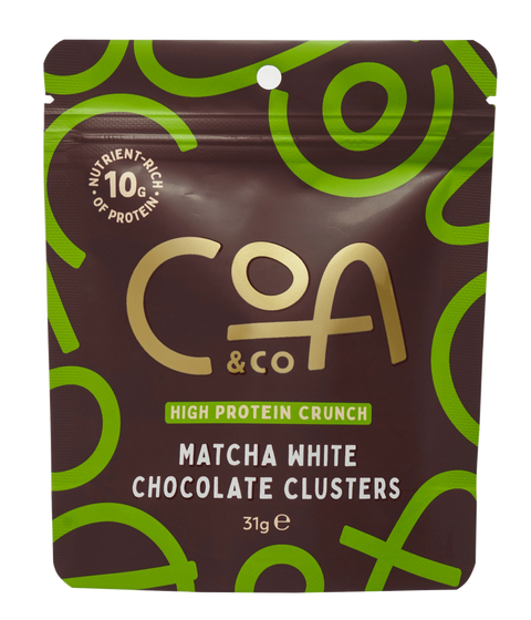 Chocolate Protein Clusters | Matcha white chocolate