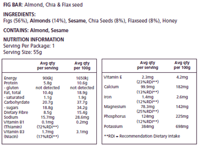 Fig Bar | Almond, Chia & Flax Seed